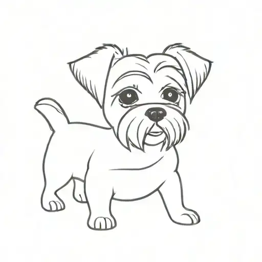 maltese terrier dog tattoo design idea