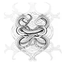 snake stuck in a spider web tattoo design idea