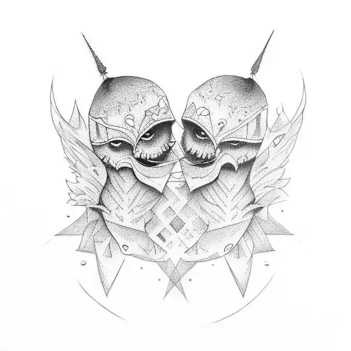 a matching couples tattoo tattoo design idea