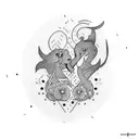 a matching couples tattoo tattoo design idea