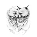 a matching couples tattoo tattoo design idea