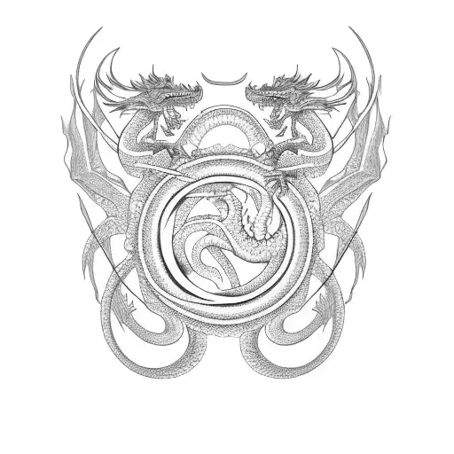 ouroboros infinity dragon tattoo design idea
