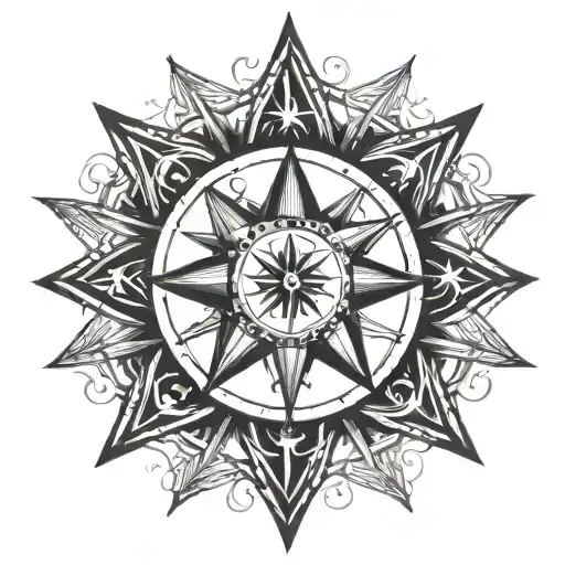 nautical star with any more details tattoo design idea