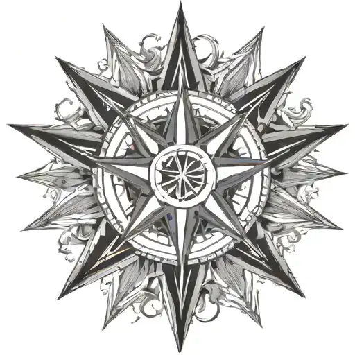 nautical star with any more details tattoo design idea