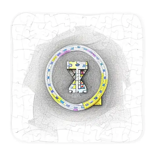 Autism awareness puzzle pieces that spell out the name Edison tied together with a gold ribbon that spells out Lillian tattoo design idea