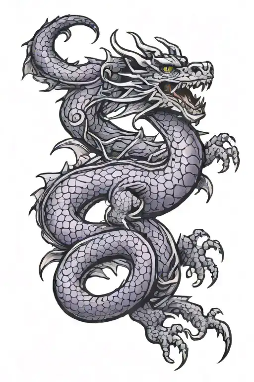 dragon purple tattoo design idea