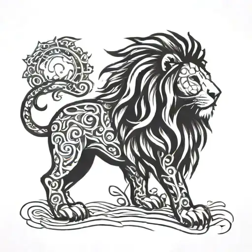 lion of god symbol tattoo design idea