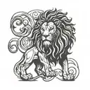 lion of god symbol tattoo design idea