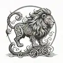 lion of god symbol tattoo design idea