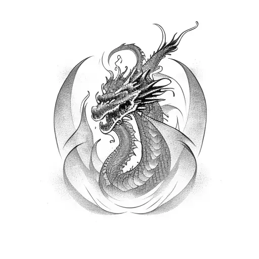 3 head Dragon  tattoo design idea
