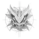 3 head Dragon  tattoo design idea