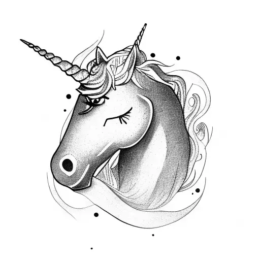 unicorn at the toilet tattoo design idea