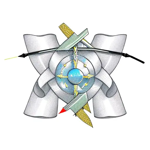 bow with a arrow tattoo design idea