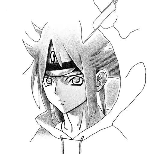 Itachi from the anime "naruto" tattoo design idea