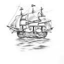 1. Ship 2. Ship sinking 3. Ship with pirates tattoo design idea