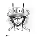 Zorro from One Piece tattoo design idea