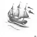 ship sinking with ideas tattoo design idea