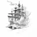ship sinking with ideas tattoo design idea