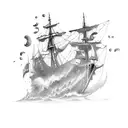 ship sinking with ideas tattoo design idea