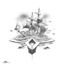 ship sinking with ideas tattoo design idea