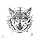 sword with a wolf tattoo design idea