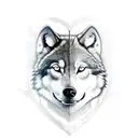 sword with a wolf tattoo design idea