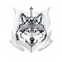 sword with a wolf tattoo design idea