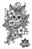 ohana means family tattoo design idea