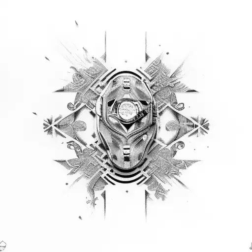 tribal with digital Camo and rolex tattoo design idea