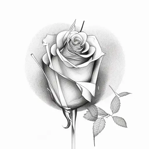 Martini and Rose tattoo design idea