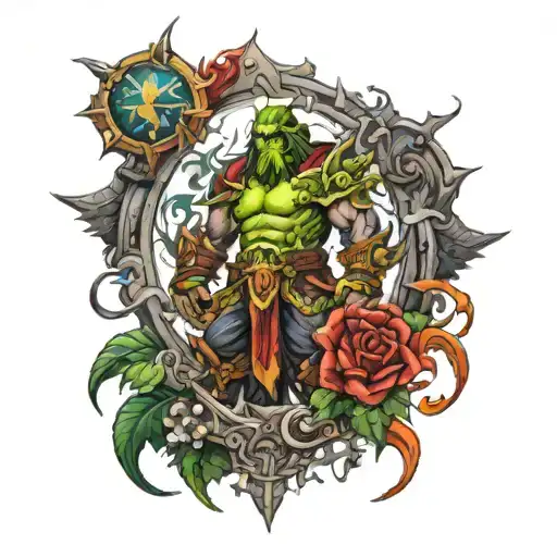 World of the warcraft on the entire back tattoo tattoo design idea