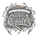 calligraphy word of "ruthless" tattoo design idea