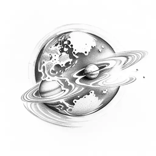 2 planets colliding and creating an amazing dynasty tattoo design idea
