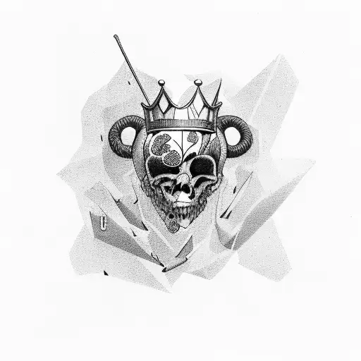 king Heart drugs dead women hustle play  tattoo design idea