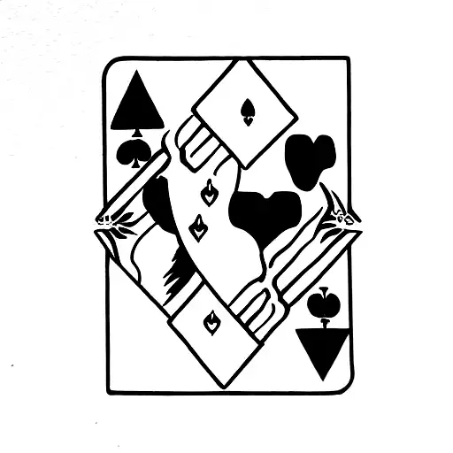 King Heart Card drugs dead women Player hustler  tattoo design idea