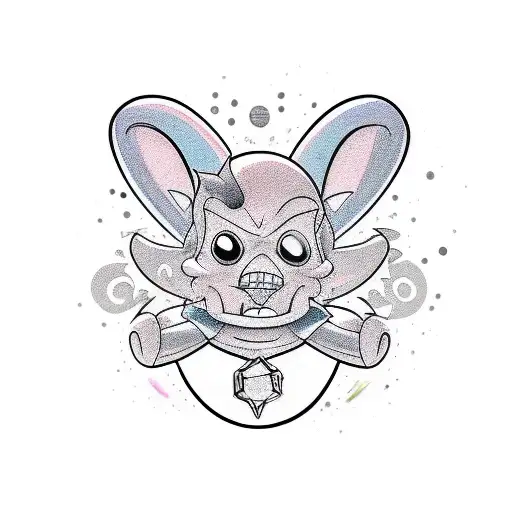 A new-school tattoo design depicting the client's favorite cartoon character in a graffiti-inspired style tattoo design idea