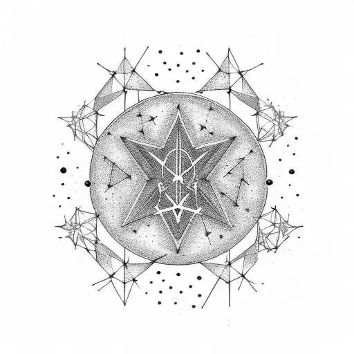 A constellation of stars forming the initials of each family member tattoo design idea
