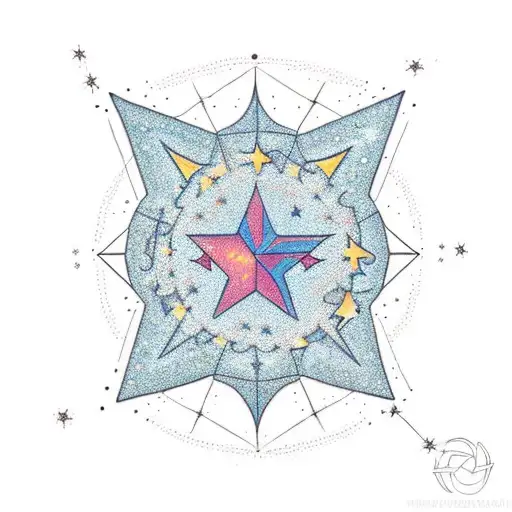 A constellation of stars forming the initials C A L E S tattoo design idea