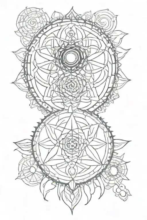 7 chakra symbols tattoo design idea