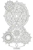 7 chakra symbols tattoo design idea