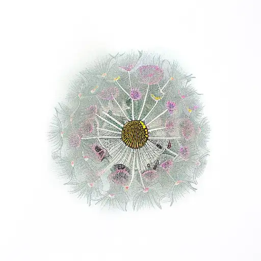 eating dandelions tattoo design idea