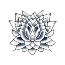 Lotus Flower colored as the american and nz flag tattoo design idea