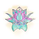 Lotus Flower colored as the american and nz flag tattoo design idea