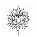 Lotus Flower colored as the american and nz flag tattoo design idea