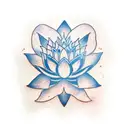 Lotus Flower colored as the american and nz flag tattoo design idea