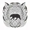wolf and bear tattoo design idea