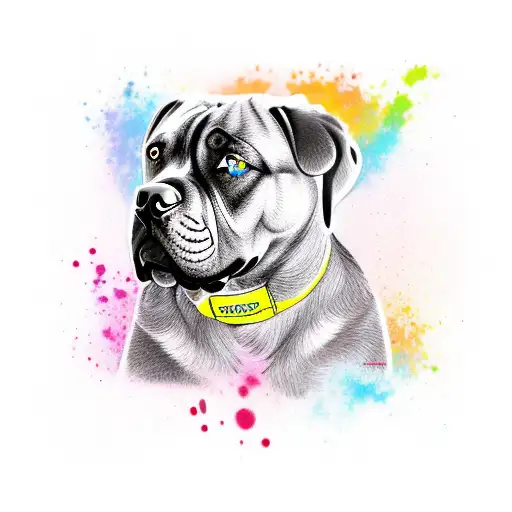 masculinity and cane corso dog tattoo design idea