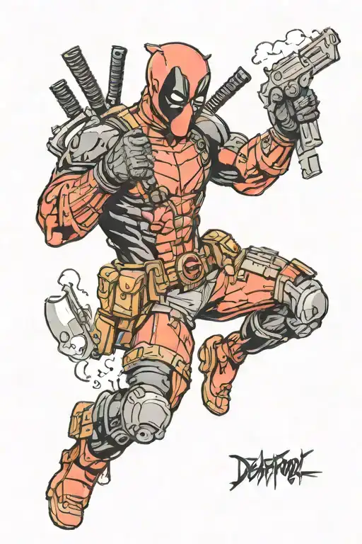 deadpool with punisher skull tattoo design idea