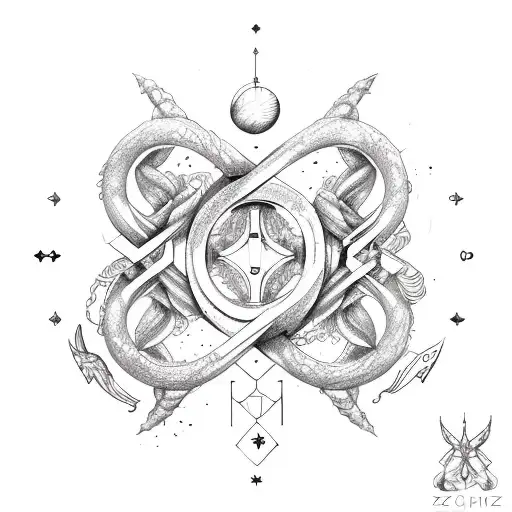 zodiac cancer,capricorn, Infinity Symbol,  tattoo design idea