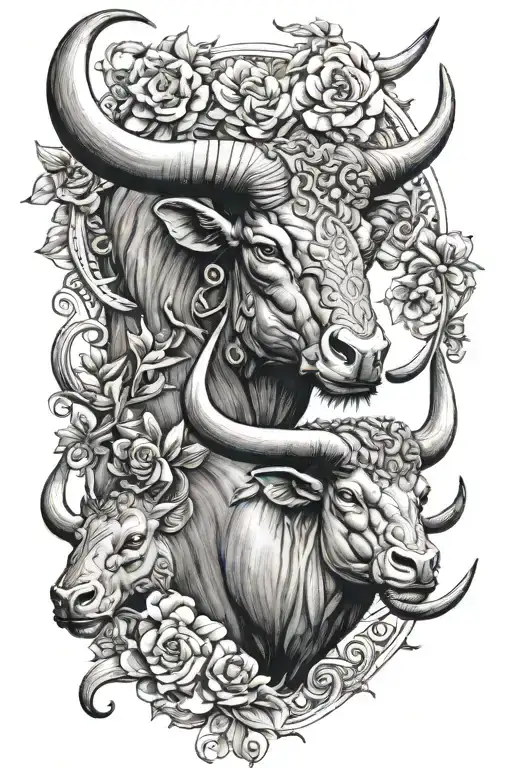 Taurus and Capricorn together tattoo design idea